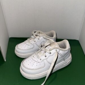 Nike Air Force 1 Low Top Retro Baby 314194-117 Triple White Shoe 4C
